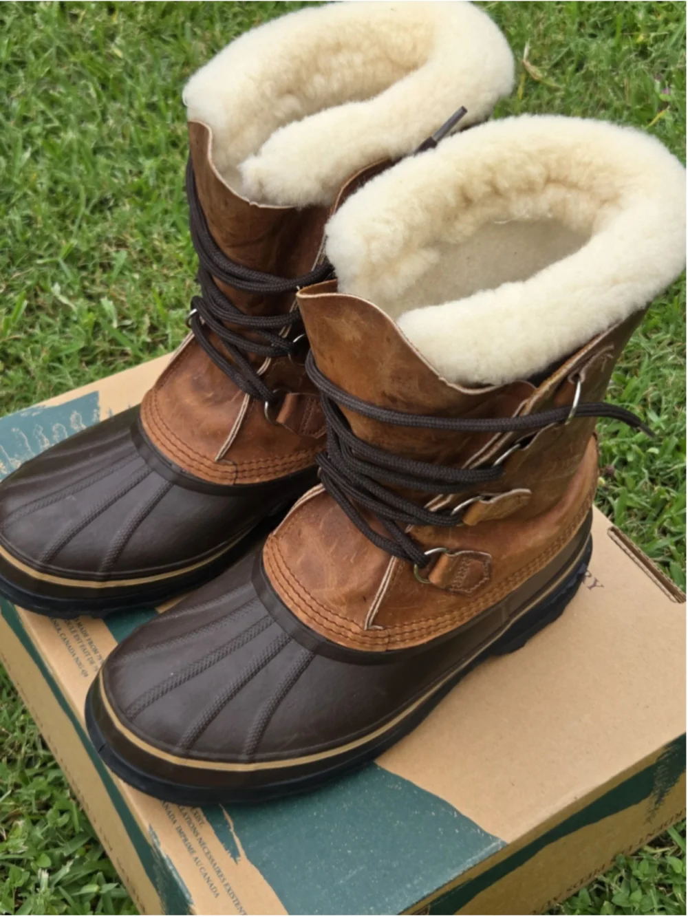 Sorel Manitou Winter Boots Men's 8 Leather Rubber Waterproof Insulated Snow Boot